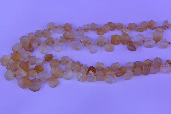CTD3852 Top drilled 12*13mm - 13*15mm freeform citrine beads