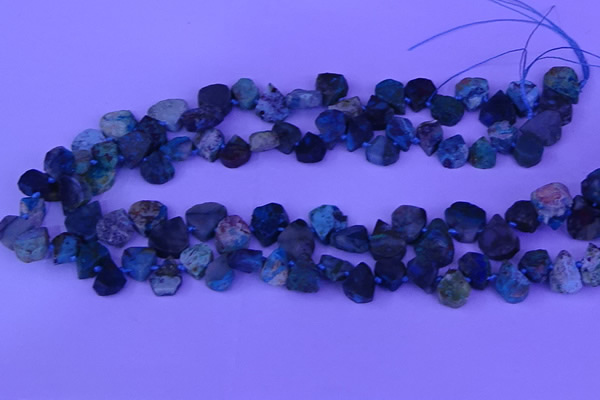 CTD3876 Top drilled 8*10mm - 12*14mm freeform chrysocolla beads