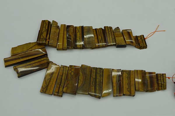 CTD405 Top drilled 12*25mm - 18*50mm sticks yellow tiger eye beads