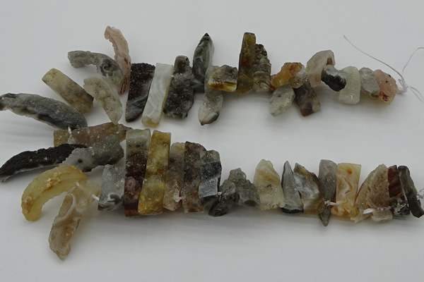 CTD436 Top drilled 10*20mm - 12*45mm sticks druzy agate beads
