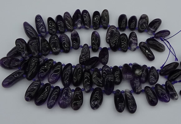 CTD448 Top drilled 10*20mm - 15*30mm freeform amethyst beads