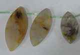 CTD48 Top drilled 15*30mm – 16*45mm marquise bamboo leaf agate beads
