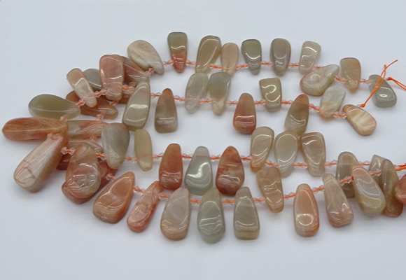 CTD485 Top drilled 10*22mm - 15*45mm freeform moonstone beads