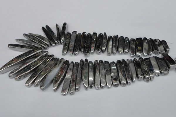 CTD529 Top drilled 10*25mm - 10*60mm wand plated agate beads