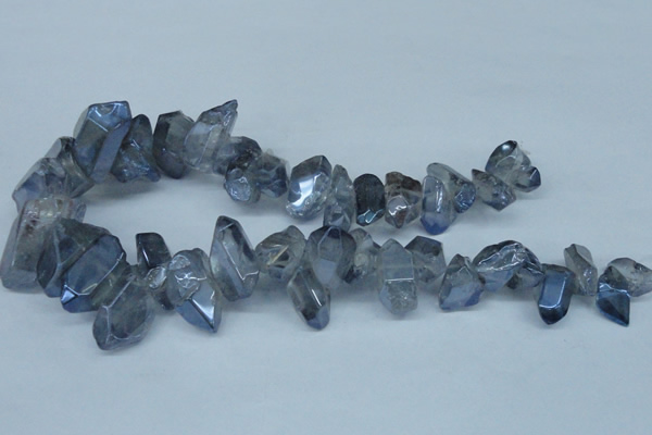 CTD544 Top drilled 10*15mm - 15*30mm nuggets plated quartz beads