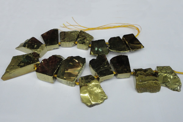 CTD578 Top drilled 20*30mm - 30*50mm freeform plated agate beads