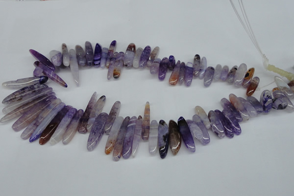 CTD583 Top drilled 6*20mm - 6*45mm wand agate gemstone beads