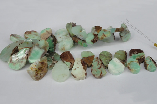 CTD637 Top drilled 15*25mm - 25*40mm freeform australia chrysoprase beads