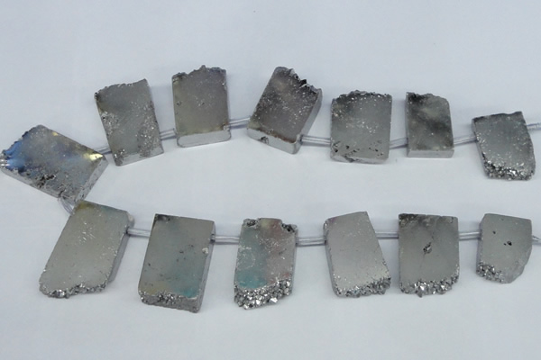 CTD652 Top drilled 15*25mm - 25*40mm freeform plated quartz beads