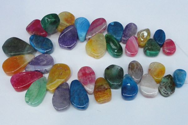 CTD690 Top drilled 18*25mm - 28*40mm freeform agate gemstone beads