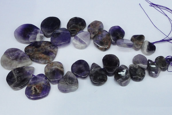 CTD691 Top drilled 18*25mm - 30*40mm freeform amethyst gemstone beads