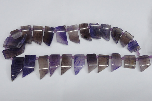 CTD732 Top drilled 15*20mm - 15*40mm wand agate gemstone beads