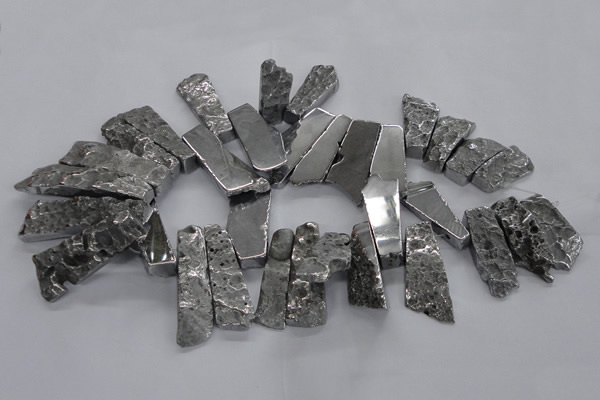 CTD745 Top drilled 15*25mm - 20*65mm freeform plated agate beads