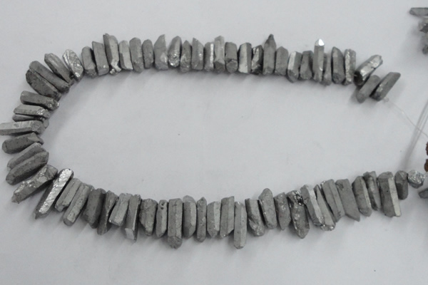 CTD910 Top drilled 5*15mm - 6*25mm wand plated quartz beads