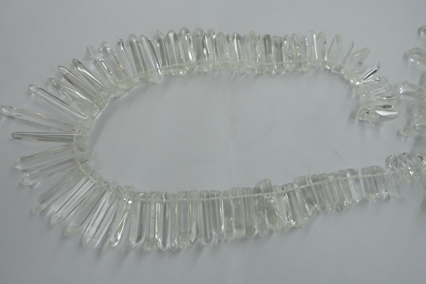CTD936 Top drilled 6*15mm - 7*40mm wand A grade white crystal beads