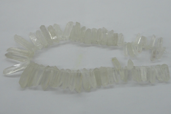 CTD937 Top drilled 6*20mm - 8*35mm sticks white crystal beads