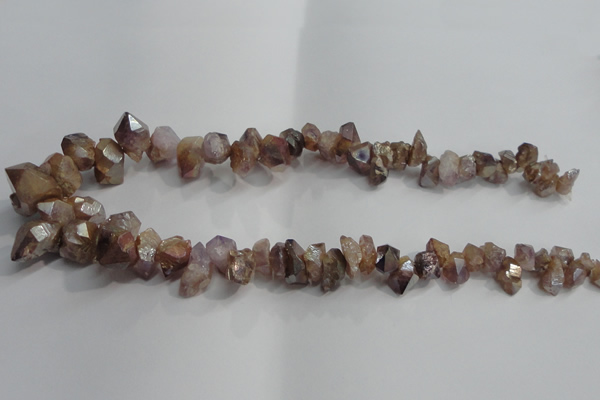 CTD951 Top drilled 8*10mm - 15*25mm nuggets plated druzy quartz beads