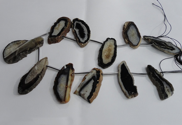 CTD963 Top drilled 15*35mm - 25*55mm freeform agate gemstone beads