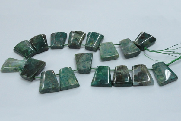 CTD966 Top drilled 22*30mm trapezoid agate gemstone beads