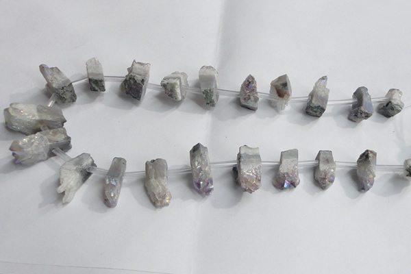 CTD988 Top drilled 10*15mm - 12*25mm nuggets plated druzy amethyst beads