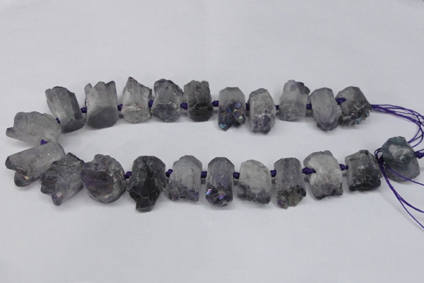 CTD998 Top drilled 15*20mm - 20*25mm nuggets plated druzy amethyst beads