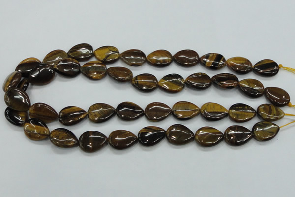 CTE100 15.5 inches 13*18mm flat teardrop yellow tiger eye beads
