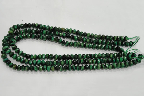 CTE1021 15.5 inches 5*8mm faceted rondelle dyed green tiger eye beads