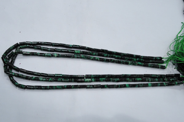 CTE1027 15.5 inches 4*8mm tube dyed green tiger eye beads wholesale
