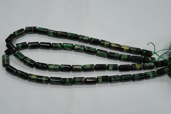 CTE1030 15.5 inches 8*14mm tube dyed green tiger eye beads wholesale