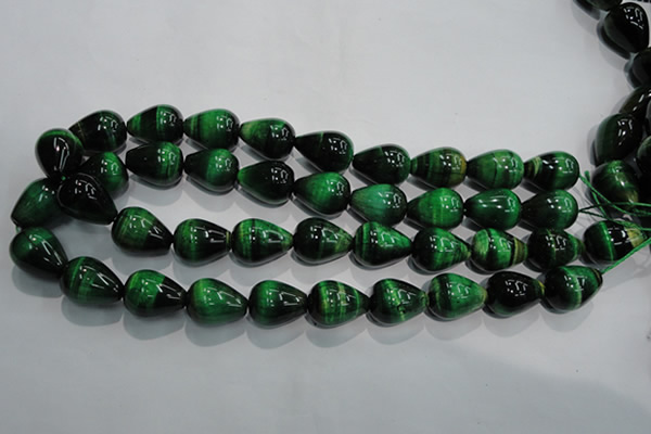 CTE1033 15.5 inches 15*20mm teardrop dyed green tiger eye beads