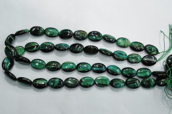 CTE1043 15.5 inches 13*18mm oval dyed green tiger eye beads