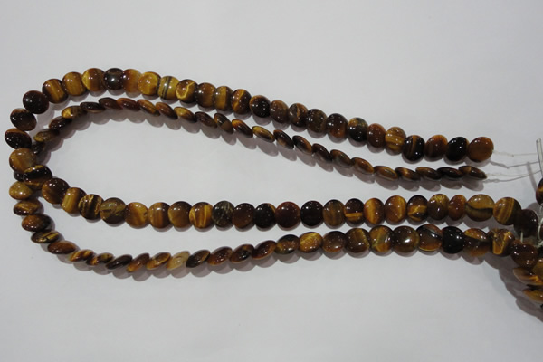 CTE1090 15.5 inches 10mm flat round yellow tiger eye beads