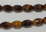 CTE1113 15.5 inches 8*12mm faceted rice yellow tiger eye beads