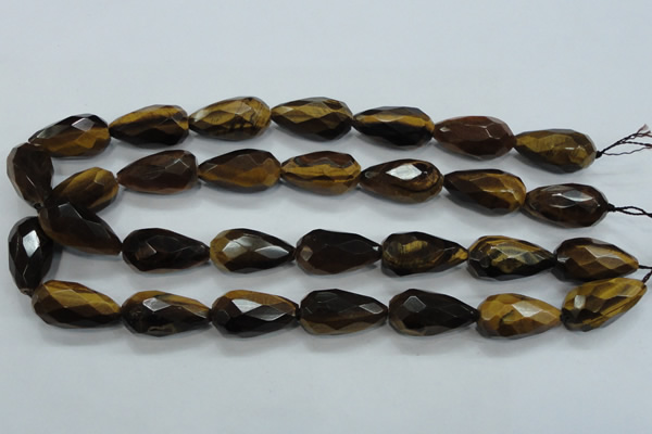 CTE117 15.5 inches 14*26mm faceted teardrop yellow tiger eye beads