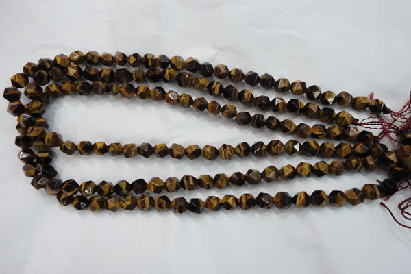 CTE1200 15 inches 6mm faceted nuggets yellow tiger eye beads