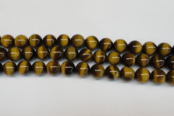CTE1238 15.5 inches 14mm round A+ grade yellow tiger eye beads