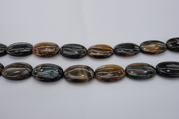 CTE1367 15.5 inches 25*35mm oval yellow & blue tiger eye beads