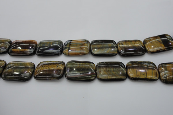 CTE1383 15.5 inches 25*35mm rectangle yellow & blue tiger eye beads