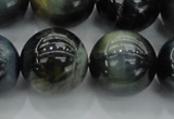 CTE1457 15.5 inches 18mm round golden & blue tiger eye beads