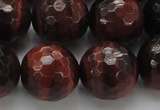 CTE1468 15.5 inches 20mm faceted round red tiger eye beads