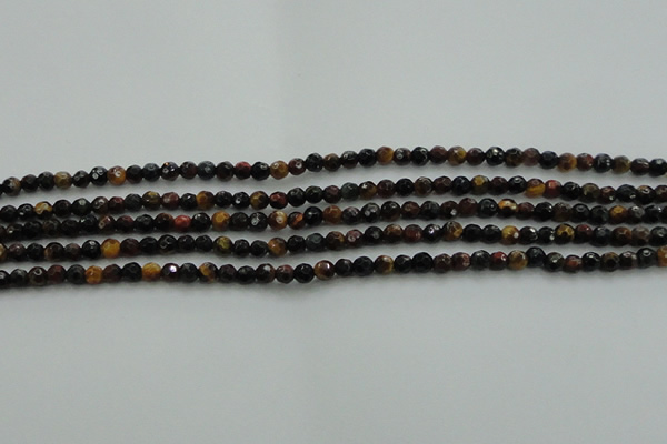 CTE1470 15.5 inches 4mm faceted round mixed tiger eye beads