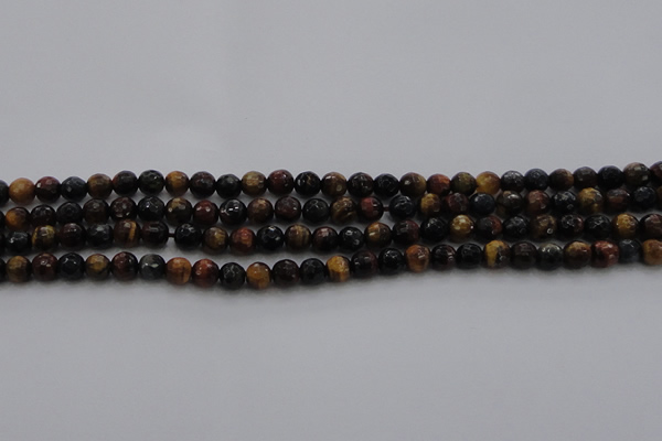 CTE1471 15.5 inches 6mm faceted round mixed tiger eye beads