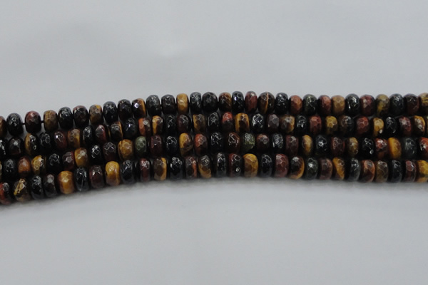 CTE1482 15.5 inches 6*10mm faceted rondelle mixed tiger eye beads
