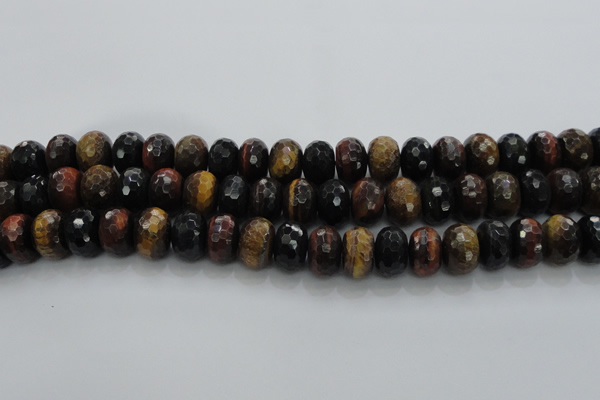 CTE1485 15.5 inches 10*16mm faceted rondelle mixed tiger eye beads