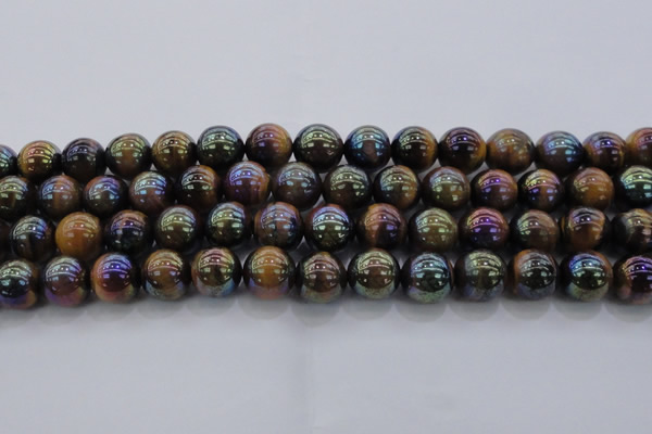 CTE1504 15.5 inches 12mm round AB-color yellow tiger eye beads