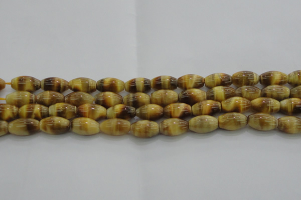 CTE1516 15.5 inches 8*12mm rice golden tiger eye beads wholesale