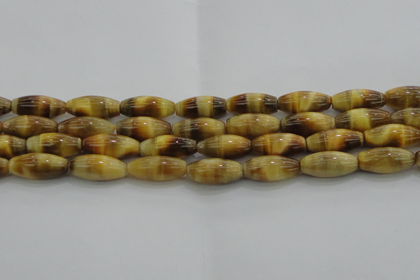 CTE1522 15.5 inches 8*18mm rice golden tiger eye beads wholesale