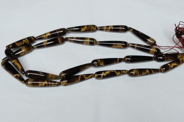 CTE154 15.5 inches 8*35mm teardrop yellow tiger eye gemstone beads