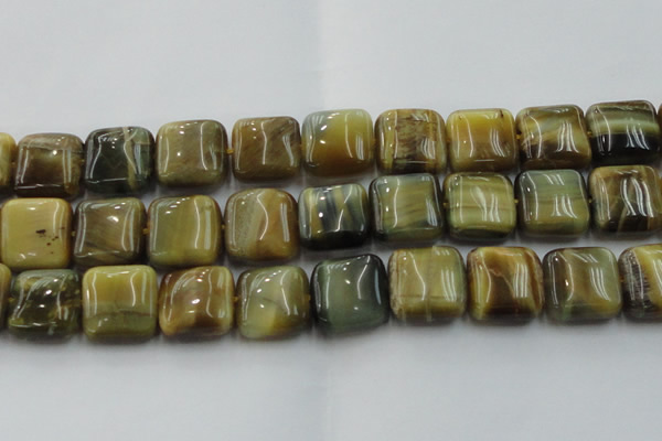 CTE1568 15.5 inches 20*20mm square golden & blue tiger eye beads wholesale