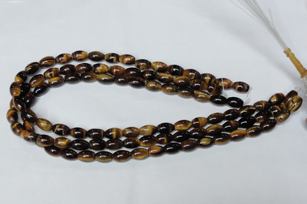 CTE157 15.5 inches 6*8mm rice yellow tiger eye gemstone beads